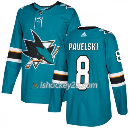 Mænd NHL San Jose Sharks Trøje Joe Pavelski 8 Adidas 2017-2018 Teal Authentic Mænd NHL San Jose Sharks Trøje Joe Pavelski 8 Adidas 2017-2018 Teal Authentic